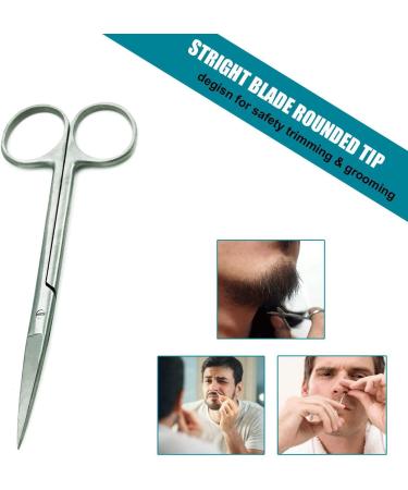 Krisp Beauty Stainless Steel Scissors Set - 2 PCS Nail & Cuticle / Manicure Scissors Kit - Straight & Curved Blades for Beard Mustache Nose Hair Ear Hair Eyebrow & Eyelash Cutting - Buy Online on SooperMarket.com