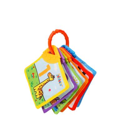 Jollybaby Baby Sensory Teether Toys - Teething Crinkle Book Soft Cloth Books BPA-Free Newborn Teethers for Babies  Infant 0-12 Months(Colors)