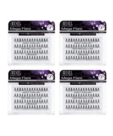 Ardell False Eyelashes Mega Individuals Knot-Free Long Black 4 Pack