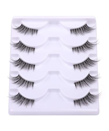 Natural Look Wispy 3/4 False Eyelashes - Handmade Soft Reusable Lashes Pack - Buy Online on SooperMarket.com