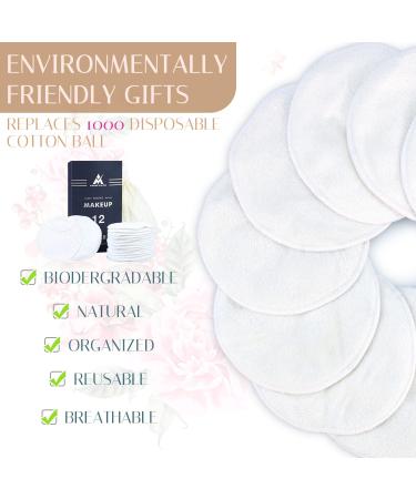 12 Packs Reusable Bamboo Fiber Makeup Remover Pads with Cotton Storage Bag 4 Layers 100% Organic Bamboo Facial Cotton Rounds Eco-friendly Waste Free - Buy Online on SooperMarket.com
