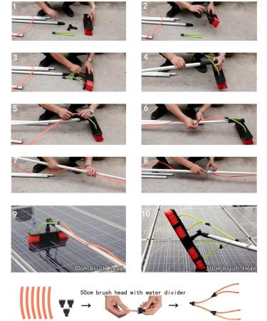 Window Cleaning Pole photovoltaic cleaner Window Cleaning Water-fed Pole 4-12m Extension Pole+Water Fed Brush+Squeegee Telescopic Pole for Window Cleaning/Extension Pole for Cleaning Windows 35cm Brush Head 5M/17FT - Buy Online on SooperMarket.com