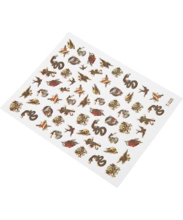 Snake Pattern Nail Sticker 5 Sheets Self Adhesive Nail Art Decals Nail Art Decoration Sticker for DIY Women Fingernail Toenail Various Patterns - Buy Online on SooperMarket.com