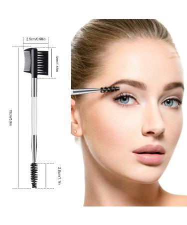 3 Pcs Dual-Head Eyebrow & Eyelash Grooming Brush Set - White - for Women & Girls - Buy Online on SooperMarket.com