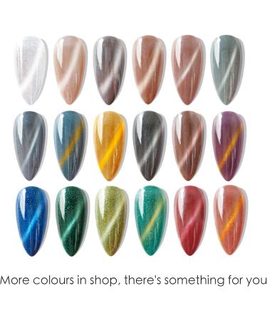 Cat Eye Gel Nail Polish White Silver Glitter Magnetic Gel Nail Varnish Holographic Sparkly Shimmer Crystal French Manicure Soak off UV/LED Lamp Nails Long Lasting Nail Art Manicure Salon DIY at Home - Buy Online on SooperMarket.com