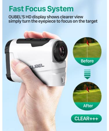 OUBEL Laser Golf Rangefinder - 1200 Yards Range with Slope Mode, Flag Pole Locking, and Fast Focus System - Buy Online on SooperMarket.com