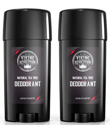 Natural Deodorant for Men - Aluminum Free Mens Deodorant. Odor Protection and Freshness with All Natural Tea Tree Deodorant for Men 2-Pack Tea Tree 2.65 Ounce (Pack of 2)