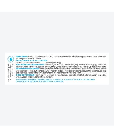 Defy Scientific Ultrafine Emulsion Vitamin D3 2500 IU Liquid (30 mL) Ultra Premium - For Maintenance of Healthy Immune System Bones and Teeth - Gluten and Dairy Free - Buy Online on SooperMarket.com