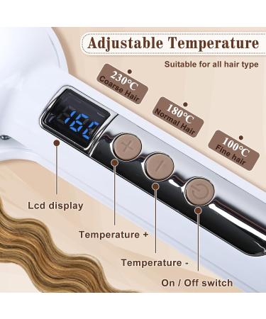 Hair Crimper Iron 0.6 Inch - Tourmaline Ceramic Fast Heat Adjustable Temp Dual Voltage | Perfect for All Hair Types - Buy Online on SooperMarket.com