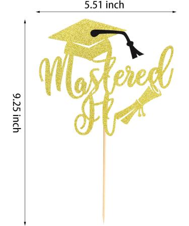 Arthsdite 1Pc Mastered It Cake Topper College Grad Class of 2024 Congratulations MBA Graduation Party Decorations Supplies - Gold Glitter Gold Mastered It Cake Topper - Buy Online on SooperMarket.com