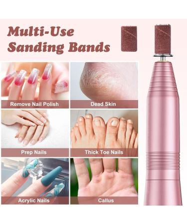 Subay 100Pcs 180 Grit Fine Sanding Bands for Nail Drill - Electric Nail Files for Acrylic Nails, Gel Manicures, and Pedicure - Silver - Buy Online on SooperMarket.com