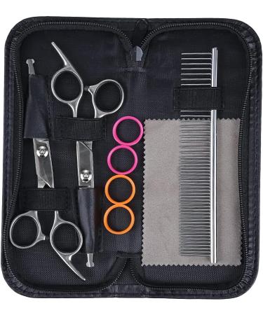 Professional Stainless Steel Dog & Cat Grooming Set - Round Tip Cups Scissors & Comb | 17x6.6x1.1 cm | International Shipping Available - Buy Online on SooperMarket.com