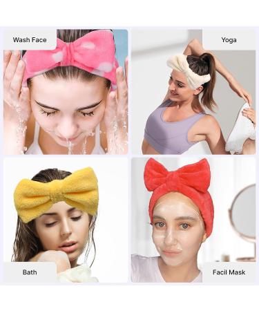 Merkaunis 42 Pcs Cute Bow Hair Band Set - Adjustable Fluffy Headbands for Skincare, Shower, Yoga - Perfect Women and Girls Gift - Buy Online on SooperMarket.com