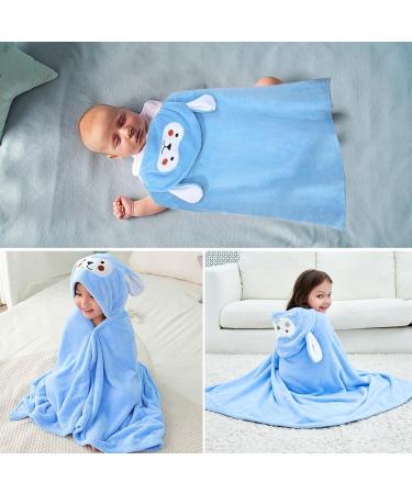 Funmo Baby Hooded Towel 70x140 cm - Soft Super Absorbent Bath Towel for Kids (0-5 Years) - Cute Blue Design - Buy Online on SooperMarket.com
