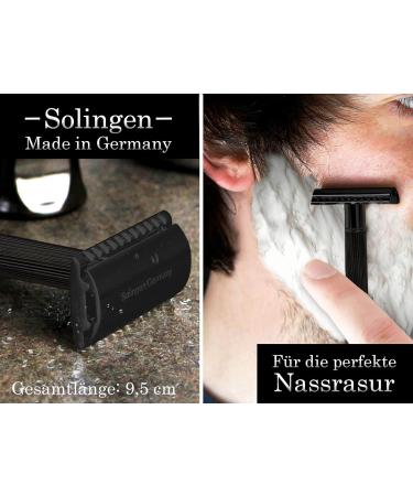 Solingen Men's Wet Razor - Closed Comb Safety Razor with 10 Blades | Stainless Steel Handle - Perfect Beard Care | Made in Germany - Buy Online on SooperMarket.com