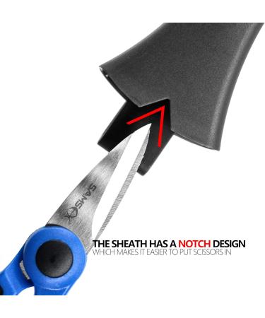 SAMSFX Heavy Duty Anti-Slip Serrated Fishing Scissors with Plastic Belt Case - Braid Line Cutter for Saltwater & Freshwater Fishing - Buy Online on SooperMarket.com