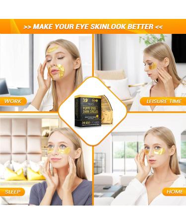 BERVEAL 24K Gold Under Eye Patches - Anti-Aging Mask for Puffy Eyes & Dark Circles (20pairs) - Buy Online on SooperMarket.com