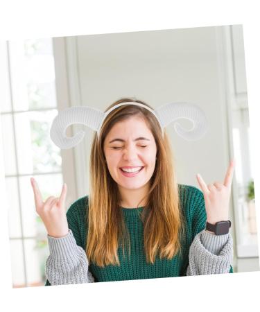 Gogogmee Sheep Horn Headband Head Band Halloween Decor Animal Headdress Halloween Hair Accessory Horn Hairband Funny Hairband Sheep Horn Hair Hoops Hair Decor Photo Prop Cotton White One Size White - Buy Online on SooperMarket.com