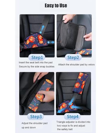 Kids Seatbelt Adjuster & Travel Pillow - Rainbow Pattern | Neck Support & Shoulder Pad for Car Seat & Pushchair - Buy Online on SooperMarket.com