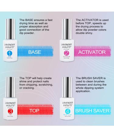 Lavender Violets 26PCS Dip Powder Nail Kit Starter - Red Solid Glitter Colors - Base Top Activator Brush Saver - Nail File Included - Buy Online on SooperMarket.com