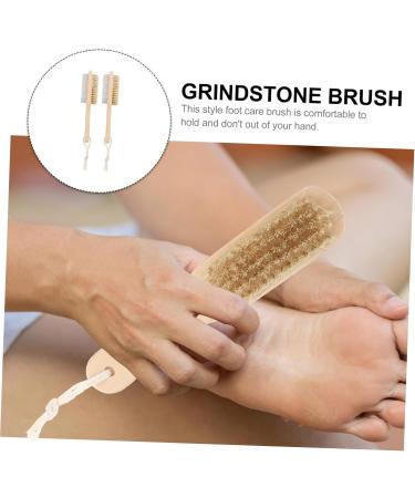 2 x Exfoliating Tool for Dead Skin Feet Grinding Tools Foot Care Brush Wooden Tools Foot on the Foot Wood 2 in 1 Pedicure Brush - Buy Online on SooperMarket.com
