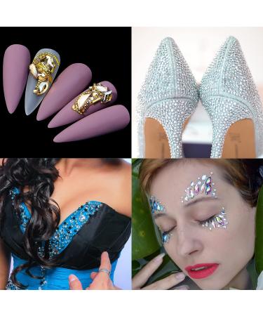 Nail Rhinestones Kit - 600 Iridescent Diamonds + 2500 Flat AB Rhinestones for Nail Art, Shoes, Clothes, and Jewels | DIY Crafts Gemstones Set - Buy Online on SooperMarket.com