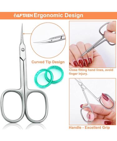Cuticle Scissors Curved Multipurpose Little Beauty Nail Scissors Manicure Pedicure Eyebrows Eyelash Nose Beard Mustache Hair Trimming Grooming Shears for Men Women (Silver 4.5 Inch) 4.5 Inch Silver - Buy Online on SooperMarket.com