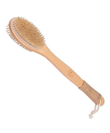 K-Pro back brush with long handle - body brush long soft and hard bristles