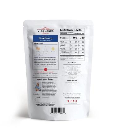 Miss Jones Baking Blueberry Muffin & Bread Mix - Vegan, Real Blueberries, Whole Grains, 50% Lower Sugar - 10.57 oz - Buy Online on SooperMarket.com