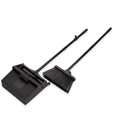 Duo-Pan Plastic Lobby Pan and Duo-Sweep Broom Combo | 36 Overall Length x 11-51/64 Width | Black - Buy Online on SooperMarket.com