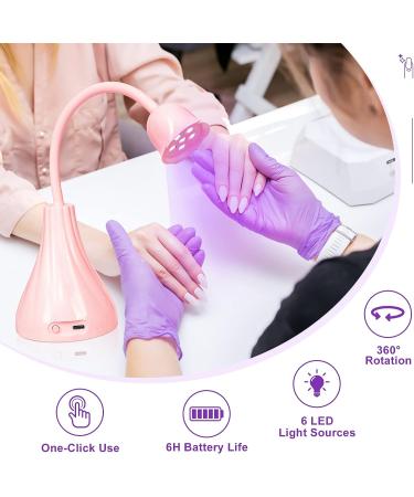 Krofaue UV LED Nail Lamp - Rotatable Quick Dry Nail Light for Gel Nails - Hands Free Mini Nail Dryer in Pink Tulips - Buy Online on SooperMarket.com