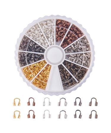 PandaHall Elite 540 Pcs 6 Colors Brass Wire Guardian Wire Cable Protector U Shape Wire Guard Loops for Earring Bracelet Jewelry Making 5x4x1mm 6 Colors-540 Pcs