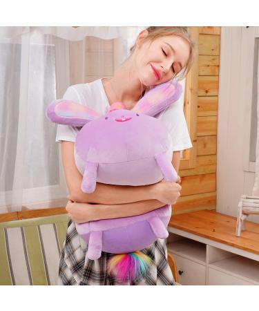 Mewaii 16'' Soft Bunny Plush Pillow - Fluffy Squishy Rabbit Toy for Adults and Kids (Purple, 16in) - Buy Online on SooperMarket.com