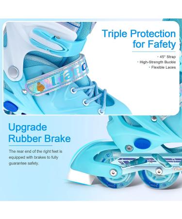 Adjustable Inline Skates for Boys Girls  Roller Single Flash Blades Skates for Kids Women Men Size Beginners Outdoor and Indoor Blue new Medium - Buy Online on SooperMarket.com