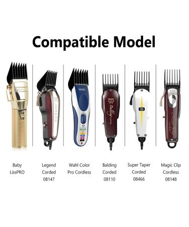 Wahl Professional Hair Clipper Guards Set - 10 Pcs Coded Cutting Guides #3170-400, 1/8 to 1 Inch - Fits All Wahl Clippers, Black - Buy Online on SooperMarket.com