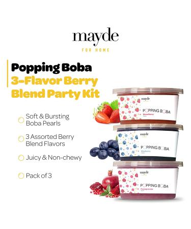 Mayde 3-Flavor Popping Boba Pearls Berry Blend Party Kit (3-Pack 490g) - Buy Online on SooperMarket.com