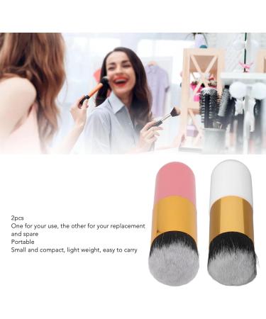 Verdant Touch Portable Makeup Brush Facial Foundation Makeup Brush Portable Chubby Face Brush Artificial Fiber Soft and Skin-Friendly Pink Gold/White Gold - Buy Online on SooperMarket.com