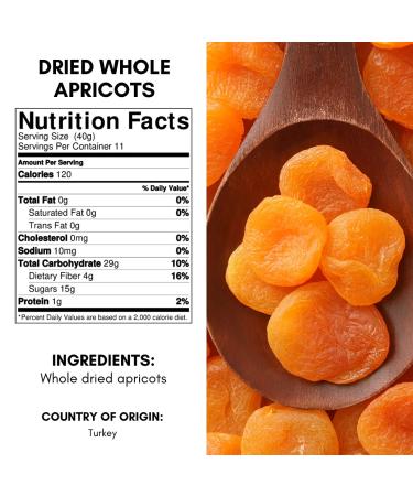 Amrita No Sugar Added Dried Apricots - 1lb, 11 Servings | Healthy Snack - Buy Online on SooperMarket.com