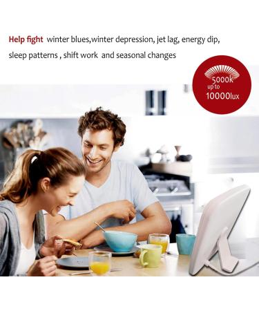 10000 Lux White Light Light Therapy Lamp Simulation of Daylight UV-Free Mood Control Lamp Timed Touch LED Sunlight Lamp - Buy Online on SooperMarket.com