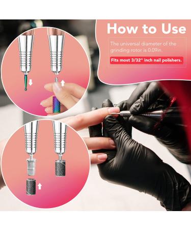 Onism 25Pcs Nail Drill Bits Set - Professional Tungsten Carbide & Ceramic Nail Tools for Manicure/Pedicure Acrylic & Gel Polish Remover - Includes Nail Tool Box & Pink Sanding Bands - Buy Online on SooperMarket.com