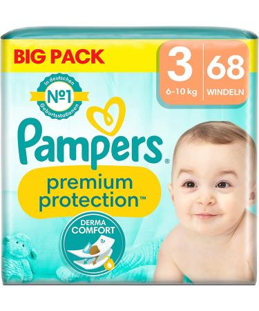 Pampers Premium Protection Size 3 68 Nappies 6 kg - 10 kg (Old Version)
