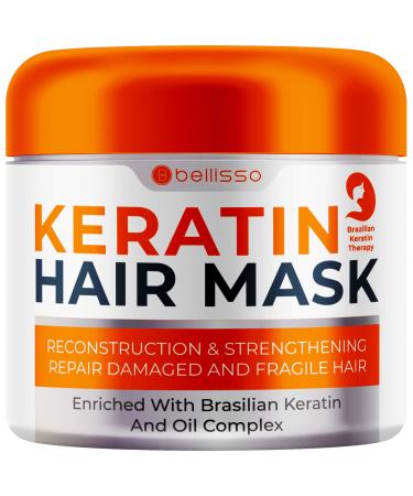 BELLISSO Keratin Hair Mask - Hydrating Conditioner Treatment  for  Dry Damaged Hair - Deep Moisturizer  Intense Repair  for  Women