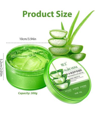 1PC Aloe Vera Gel 300g Natural Aloe Gel Sun Relief Moisturizer Organic Aloe Vera Gel for Face & Body Soft and Soothing Sensitive Skin Hydration - Buy Online on SooperMarket.com