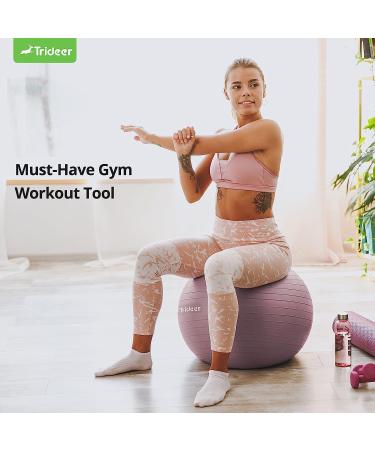 Trideer Nature Themed Exercise Ball for Workout, Stability, Balance, Physical Therapy & Pregnancy - Rosy Morning Glow | 23-26 inches - Buy Online on SooperMarket.com