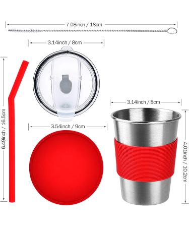 Kids Cups with Straw and Lid - 5 Pack 12oz Stainless Steel Tumbler Set | Spill Proof, Unbreakable Water Glasses for Toddler, Children, Adults | BPA-Free Sippy Mug with Coasters - Indoor/Outdoor - Buy Online on SooperMarket.com