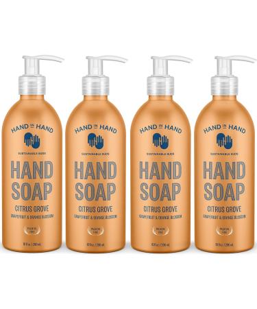 Hand in Hand Nourishing Liquid Hand Soap 10 Fl Oz Grapefruit & Orange Blossom Citrus Grove Scent 4 Pack Citrus Grove 10 Fl Oz (Pack of 4)