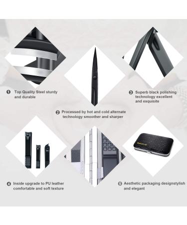 10-Part Manicure & Pedicure Set - Nail Clipper Kit Scissors & Nail Care Essentials | Travel Beauty Kit (Black & White) - Shop Internationally! - Buy Online on SooperMarket.com
