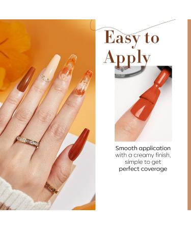 modelones Nail Polish Set Fall Winter 6 Colors Nail Polish Kit Gold Glitter Brown Quick Dry Nail Polish Manicure DIY Nail Art Salon Home Gift For Women - Buy Online on SooperMarket.com