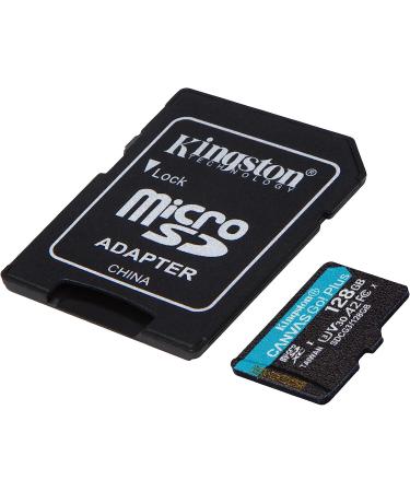Kingston 128GB microSDXC Canvas Go Plus Memory Card | 170MB/s Read Speed | UHS-I, C10, U3, V30, A2/A1 | Includes Adapter | Fast 128GB microSD Card - Buy Online on SooperMarket.com