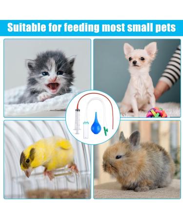 Puppy Kitten Feeding Tube Kit Includes 5 Pcs Kitten Feeding 5 ML 10 ML 20 ML 30 ML 60 ML 4 Pcs Red Feeding Tubes 1Pcs Rubber Suction Device and Air Blowing for Newborn Animals(11Pack) - Buy Online on SooperMarket.com